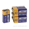 GETTOP Batería estándar regular de zinc y carbono de 9 V 6F22